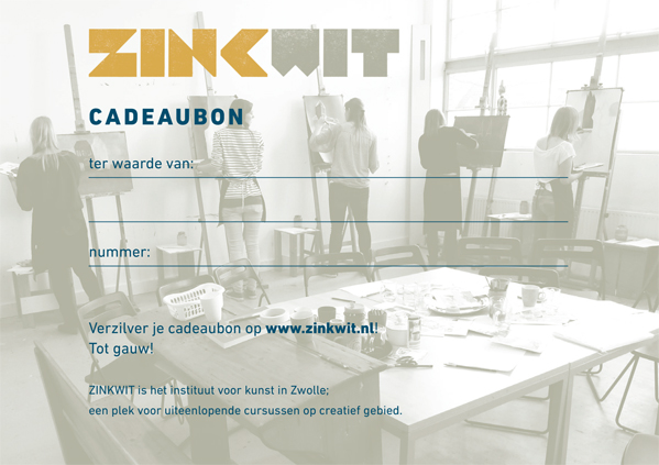 Zinkwit cadeaubon met invulvelden voor waarde en nummer, inwisselbaar op www.zinkwit.nl
